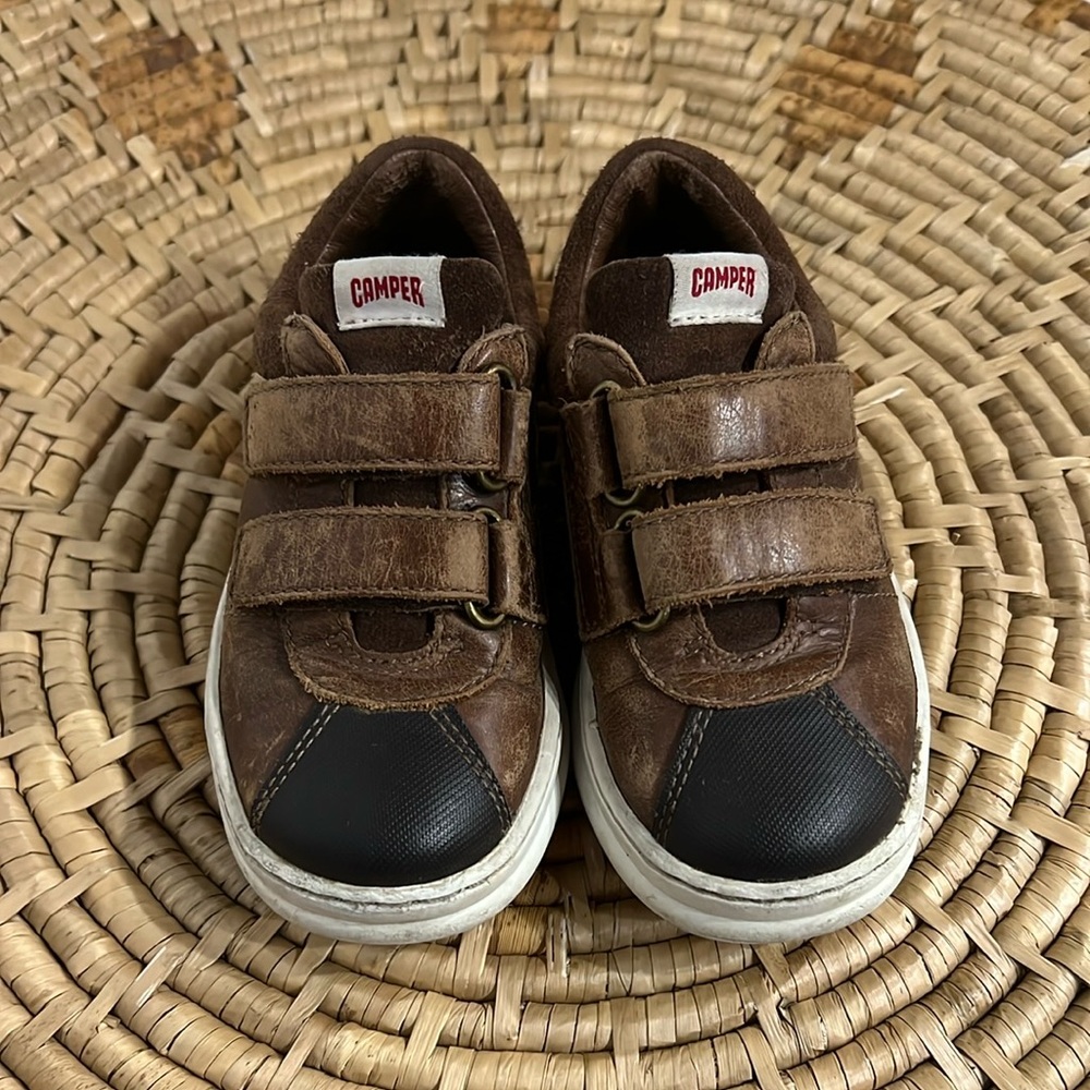 Camper Brown and Black Kids Velcro Sneakers